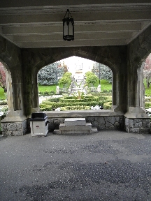 Port-cochere at main entrance of Hatley Castle